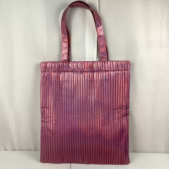 Urban Outfitters Metallic Holographic Pink Large Tote Bag Vegan One Size - Picture 2 of 8
